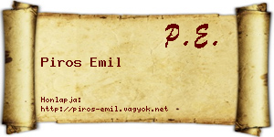 Piros Emil névjegykártya